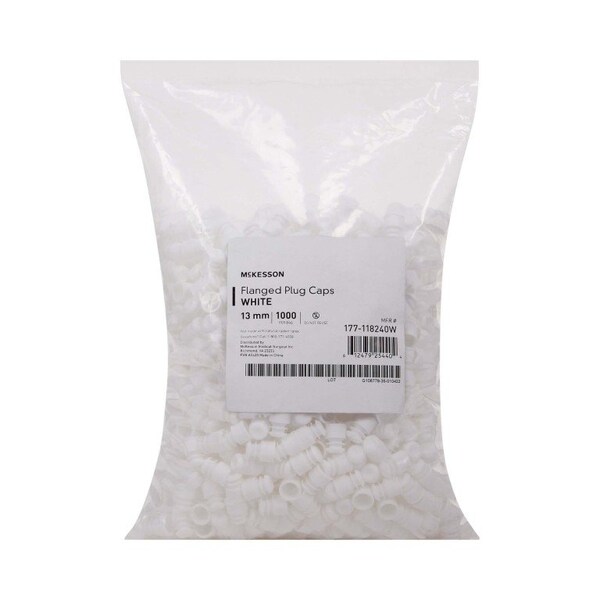 Mckesson White Tube Closure for use with 13 mm Blood Drawing Tubes, 1000PK 177-118240W - main